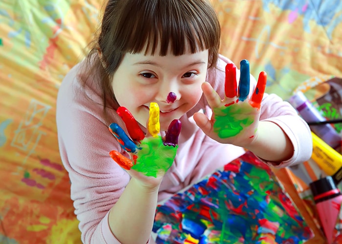 Girl with finger paint